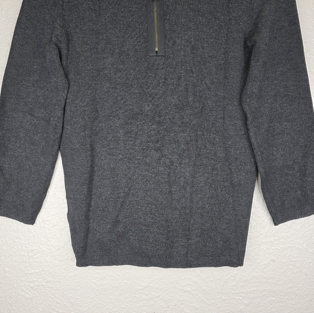 Nwt Philosophy Women's Crew Neck Sweater 3/4 Sleeve Pull Over Charcoal Gray Smal - Picture 11 of 16